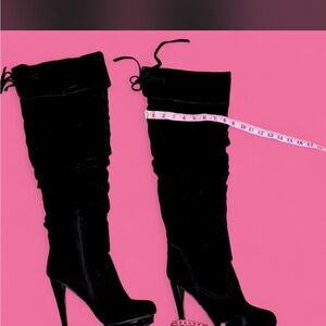 Black Knee-High Stiletto Boots - Women size 10